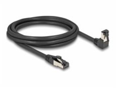 Delock - Patch kabel - RJ-45 (M) dolů zahnutý do RJ-45 (M) rovné - 2 m - 6.2 mm - S/FTP - CAT 8.1 - neobsahuje halogen, provedení bez hrbolků - černá