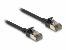 Delock - Síťový kabel - RJ-45 (M) do RJ-45 (M) - 5 m - 4.5 mm - FTP - CAT 8.1 - neobsahuje halogen, provedení bez hrbolků, tenký - černá