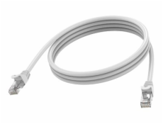 Vision - Patch kabel - RJ-45 (M) do RJ-45 (M) - 1 m - 6.2 mm - STP - CAT 6a - lisovaný, provedení bez hrbolků - bílá