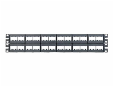 Panduit MINI-COM Modular Faceplate Patch Panels - Propojovací panel - černá - 2U - 19  - 48 portů
