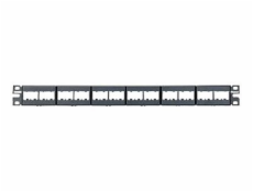 Panduit MINI-COM Modular Faceplate Patch Panels - Propojovací panel - černá - 1U - 19  - 24 porty