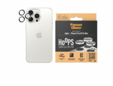 PanzerGlass Hoops - Chránič na objektiv pro mobilní telefon - bílý kov - pro Apple iPhone 15 Pro, 15 Pro Max