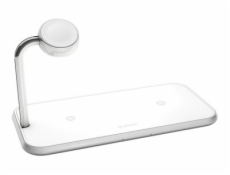 Zens Dual+Watch Alu Wireless Charger White, Zens Dual+Watch Alu Wireless Charger White