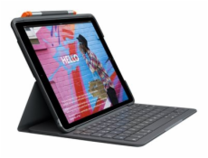 Logitech Slim Folio - Klávesnice a pouzdro - bezdrátový - Bluetooth LE - AZERTY - francouzská - oxfordská šedá - pro Apple 10.9-inch iPad (10. generace)