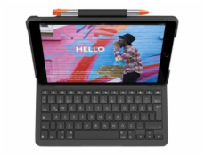 Logitech Slim Folio - Klávesnice a pouzdro - bezdrátový - Bluetooth - francouzská - grafit - pro Apple 10.2-inch iPad (7. generace, 8. generace, 9. generace)