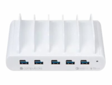 Compulocks 5 Port USB-C and USB-A Charging Dock with UK Plug - Nabíjecí dok - 10 výstupní konektory (USB, 24 pin USB-C)