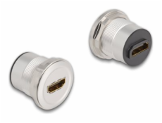 Delock - HDMI adaptér - HDMI se zdířkami (female) montáž na panel do HDMI se zdířkami (female) montáž na panel - černá, stříbrná - M25 thread