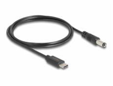 Delock - Elektrický kabel - 24 pin USB-C (M) do DC jack 5,5 x 2,1 mm (M) - 5 V - 1.5 A - 1 m - černá