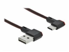 Delock Easy - USB kabel - USB (M) levý/pravý úhel, reverzibilní do 24 pin USB-C (M) levý/pravý úhel, reverzibilní - 20 cm - černá