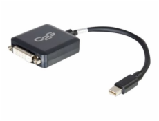 C2G 20cm Mini DisplayPort to DVI Adapter - Thunderbolt to Single Link DVI-D Converter M/F - Black - Kabel DisplayPort - Mini DisplayPort (M) do DVI-D (F) - 20 cm - černá