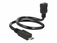 Delock OTG ShapeCable - Prodlužovací šňůra USB - Micro USB typ B (F) do Micro USB typ B (M) - USB 2.0 OTG - 35 cm - černá