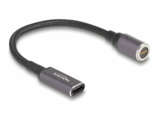 Delock - Elektrický kabel - 24 pin USB-C (F) do 8pinový konektor magnetický - 20 V - 3 A - 15 cm - antracit, černá