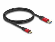 Delock - USB kabel - USB typ A (M) do 24 pin USB-C (M) - 1 m - rychlost přenosu dat až 10 Gbps, pozlacené kontakty - černá/červená