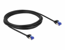 Delock - Patch kabel - RJ-45 (M) do RJ-45 (M) - 3 m - 4.5 mm - S/FTP - CAT 6a - neobsahuje halogen, provedení bez hrbolků - černá