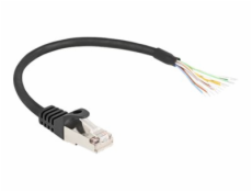 Delock - Síťový kabel - RJ-50 (M) do obnažený drát - 25 cm - S/FTP - lisovaný, provedení bez hrbolků - černá
