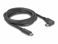 Delock - USB kabel - 24 pin USB-C (M) do 24 pin USB-C (M) pravoúhlý - 3 A - 2 m - USB Power Delivery (60W), podpora 4K144Hz (3840 x 2160), up to 5 Gbps data transfer rate, E-marker - černá