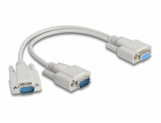 Delock - Serial splitter - DB-9 (F) do DB-9 (M) - 30 cm - křídlové šrouby - béžová