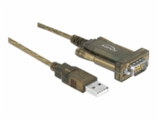 Delock Adapter USB 2.0 Type-A > 1 x Serial DB9 RS-232 - Sériový adaptér - USB - RS-232 x 1 - průhledná