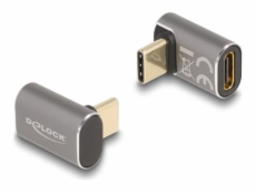 Delock - USB adaptér - 24 pin USB-C (M) úhlový do 24 pin USB-C (F) - USB 3.2 / Thunderbolt 3 / DisplayPort 1.4 - 20 V - 5 A - USB napájení (100W), podpora Power Delivery 3.0, rychlost přenosu dat až 4
