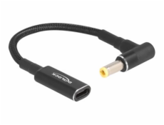 Delock - Adaptér napájení - 24 pin USB-C (F) do DC jack 5,5 x 2,5 mm (M) pravoúhlý - 19.5 V - 3 A - 15 cm - černá