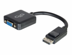 C2G 8in DisplayPort to VGA Adapter - DP to VGA Adapter Converter - Black - M/F - Kabel DisplayPort - DisplayPort (M) do HD-15 (VGA) (F) - 20.32 cm - opatřený západkou - černá