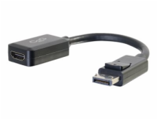 C2G 8in DisplayPort to HDMI Adapter - DP to HDMI Adapter - 1080p - Black - M/F - Video adaptér - DisplayPort s piny (male) do HDMI se zdířkami (female) - 20.3 cm - odstíněný - černá