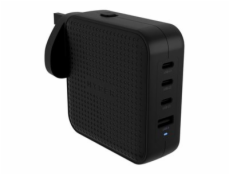 Targus HyperJuice - Síťový adaptér - GaN - 100 Wh - Power Delivery 3.0 + PPS, Quick Charge 3.0 - 4 výstupní konektory (3 x USB-C, USB) - černá