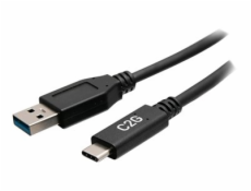 C2G 6in USB-C to USB-A SuperSpeed USB 5Gbps Cable M/M - USB kabel - USB typ A (M) do 24 pin USB-C (M) - USB 3.2 Gen 1 - 30 V - 3 A - 15 cm - lisovaný - černá