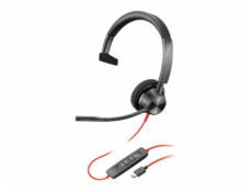 Poly Blackwire 3310 - Blackwire 3300 series - náhlavní souprava - náhlavní - kabelové - odstranění šumu - USB-C - černá