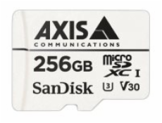 AXIS Surveillance - Paměťová karta flash (adaptér microSDXC na SD zahrnuto) - 256 GB - Video Class V30 / UHS Class 3 / Class10 - microSDXC - bílá - pro AXIS D3110, M3085, M3086, M5075, P3818, Q1656, Q