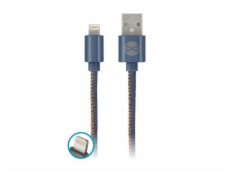 Datový kabel Forever Jeans USB/Lightning 1m 2A modrý