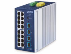 Planet IGS-4215-16T4X průmyslový L2/L4 switch, 16x1Gb, 4x10Gb SFP+, -40~75°C, 9-48VDC, IP30, fanless