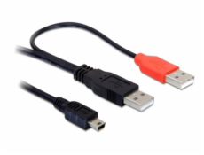 DeLock napájací Y kábel, 2xUSB A na mini USB B, 1 meter