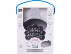 Silikonová miska Nana`s Manners s přísavkou Šedá Nana s Manners