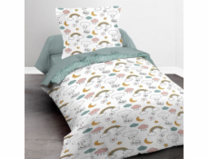 TODAY DZIS Kids First 1.15 Sada dětského povlečení - 1 osoba - Povlak na přikrývku 140 x 200 a 1 povlak na polštář 63 x 63 cm - Bílý potisk