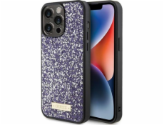 Pevné pouzdro Guess Guess GUHCP15LPFGSBSP iPhone 15 Pro 6.1 fialové kamínkové kovové logo