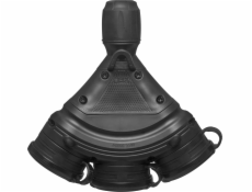 Plastrol Trojitá zásuvka s hermetickou klapkou; 3x2p+Z; IP54; EXTRÉMNÍ; rozebraný; černá (W-01158)