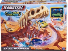 HTI Car Track Dinosaur Skeleton Color Change Skull Mountain + 2 závodní auta TEAMSTERZ 1417431 p4