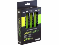 Verico Verico LoopEnergy Li-Ion baterie AA2550, USB-C, 4er Pack maloobchodní prodej
