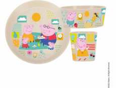 Koziol Dětská jídelní souprava CONNECT PEPPA PIG, vyrobená z organického materiálu, KOZIOL