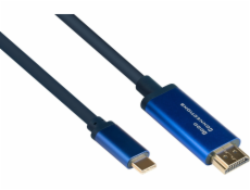 Alcasa AV adaptér Alcasa 4520-CSF010B Kabelový adaptér 1m USB Type-C HDMI Type-A (standardní) Modrá