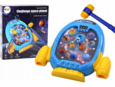 Arkádová hra LeanToys Wac A Mole Planets Rocket 6 režimů Světla Zvuky Kouř