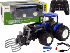 Dálkově ovládaný traktor LeanToys s Grabber Blue