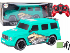 LeanToys RC auto na dálkové ovládání s dinosaurem v měřítku 1:10 zelené