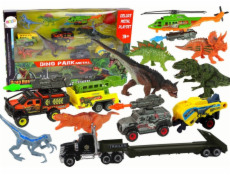 LeanToys Vehicle Set Helicopter Dinosaurs 8 Pieces Colorful