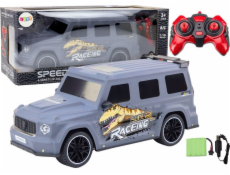 LeanToys RC auto na dálkové ovládání s dinosaurem v měřítku 1:10 šedé