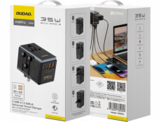 Cestovní adaptér Dudao Dudao A35Pro 35W EU / UK / AUS / US / JP 3x USB-C 2x USB-A - černý