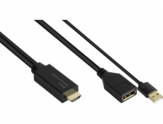 AV adaptér Alcasa Kabelový adaptér Alcasa HDMI-AD22 0,3 m HDMI Typ A (standardní) DisplayPort černý