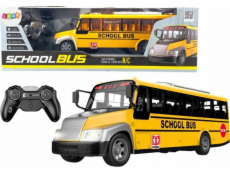 Dálkově ovládaný školní autobus RC LeanToys svítí žlutě