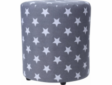 Home Styling Collection STARS Pouf, 30 cm, šedý s hvězdičkami